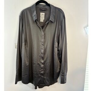 Lane Bryant No Peek Collection Button Down Long Sleeve Top Blouse Plus Size‎